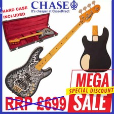 Vintage Electric Bass Guitar JDV44 Joe Doe 'Lutetia' in Blackburst with Case ''