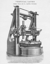 HULSE & CO Salford Vertical lathe Antique Print 1892