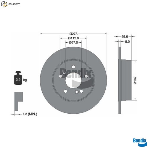 Brake disc bds1124 - disc,