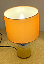 Small side/table lamp, shade, LED bulb, ochre/brown, 3 level touch controlled