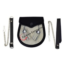 Boy Semi Dress White Calf Skin Kilt Sporran