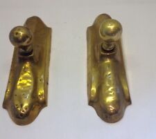2 curved antique brass fire iron tidy / rests