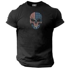 American Skull T Shirt Gym