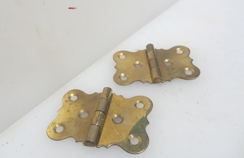 Vintage brass box hinges - brass,