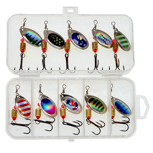 Pcs fishing spinners sea - 10,