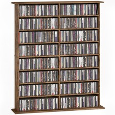HOMCOM CD Storage Unit DVD Tower Blu-ray Storage Shelf for Office, Brown