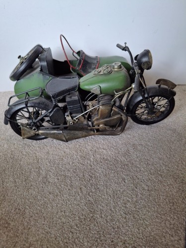 Vintage green motorcycle - motorcycle, tin
