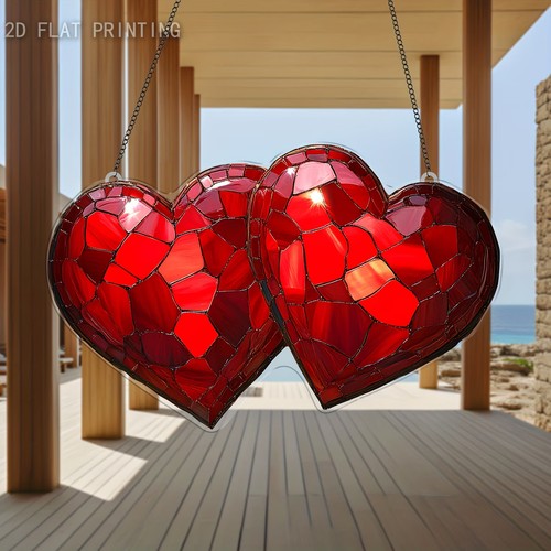 Double hearts suncatcher - hearts,