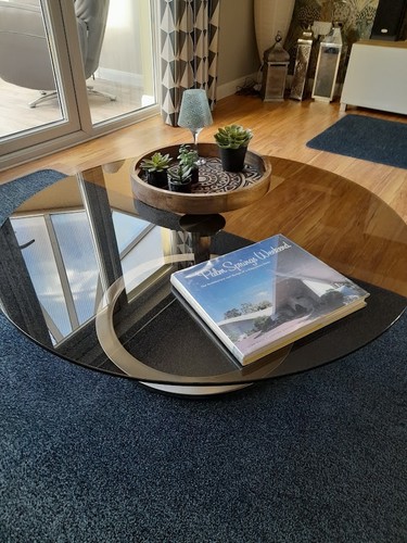 Designer round smoked glass - round,