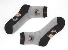 Lace socks with bear print