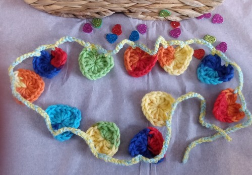 Handmade crochet rainbow heart - handmade,