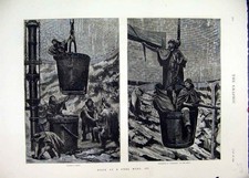 Old Antique Print Working Coal