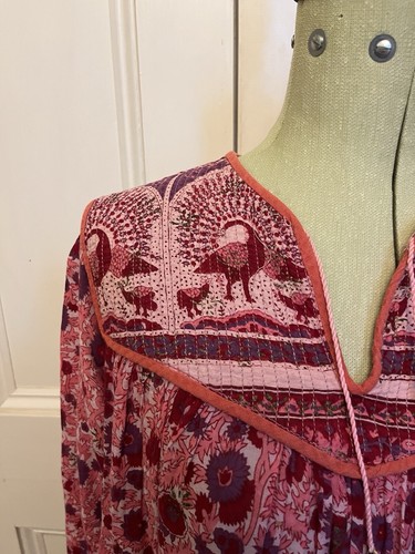 Vintage pink indian gauze - pink,