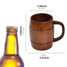 Wooden Beer Mug Barrel Shaped