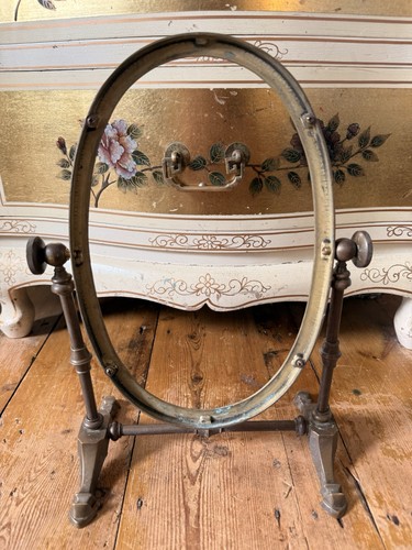 Vintage antique brass mirror - vintage,