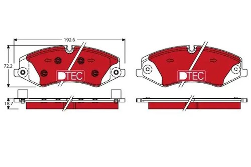 Brake pads gdb1898dte trw - pads,