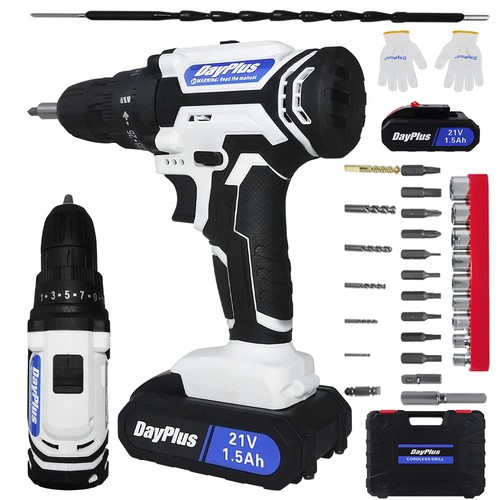 21v cordless power drill - drill, set