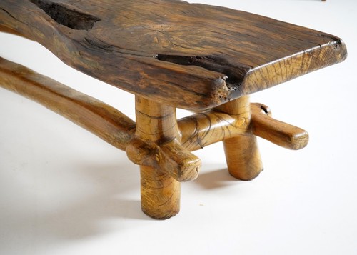Hand carved solid - oak, bench