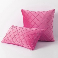 16" 18" 20" 22" 24" Velvet Checked Large Solid Cushion Cover Tartan Pillow Case