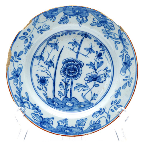 English delftware plate blue - english,