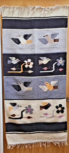 Birds flower woven carpet - birds, &