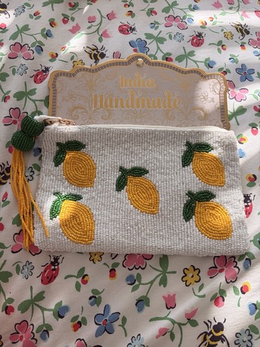 Beaded bag lemons clutch - lemons,