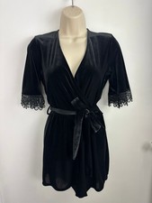 Topshop Black Velvet Playsuit
