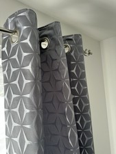 Next jacquard Grey Silver Curtains Lined 43” w 86” drop
