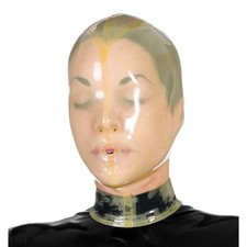 Transparent Latex Hood with Small Breathing Hole Rubber Mask Club Wear Cosplay