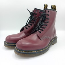 Dr Martens 1460 Leather Lace Up Boots Size 9.5 Unisex Cherry Red FLT10-TT