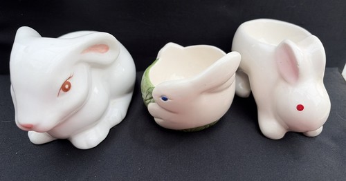 Vtg white ceramic bunny rabbit - white,