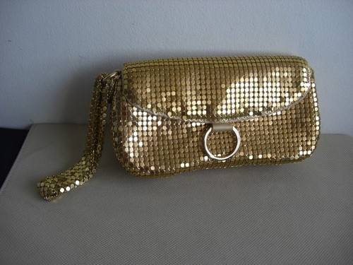Dents mesh evening bag - dents, gold