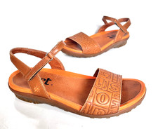 Ladies the ART Company Brown Leather Sandals Size UK 6 eur39 Great Cond