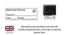 Approved Garage Service Stamp 47mm x 18mm - ideal for service books BLACK INK