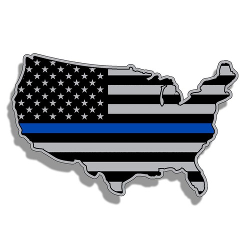 Police blue line american flag - police,