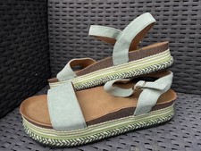Ideal Shoes Mint Green Patterned Sole Chunky Sandals Size Uk 6 NWOT
