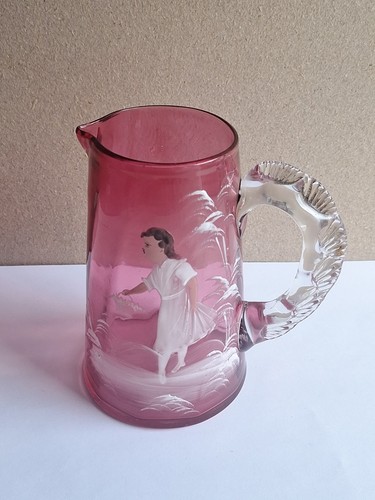 Antique mary gregory - mary, cranberry