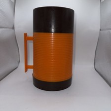 1970s Aladdin Thermos Food Flask Orange Brown. Vintage/ retro. Collectables.