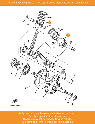 Yamaha piston - piston, (std)