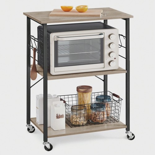 Tier kitchen shelf wheels - on,