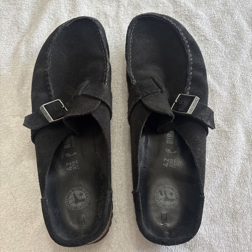Birkenstock womens black suede - black,