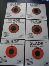 SLADE JOB LOT OF 7" SINGLES  X 6 -PRINTED SLEEVES PLEASE READ