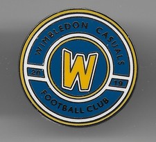 WIMBLEDON CASUALS FC  NON LEAGUE ENAMEL  BADGE   VERY GOOD CONDITION