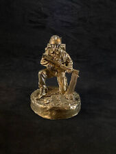 Kneeling Soldier Statue, Signals Regiment Military Figurine Cold Cast Bronze