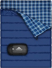 Agemore Cotton Flannel Double Sleeping Bag For Camping Backpacking Queen Size