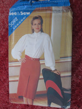 Sewing Pattern Retro Blouse High Neck Balloon Sleeve Butterick 5092 10 12 14 16 