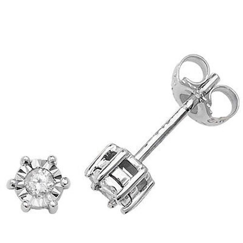 Diamond solitaire earrings - diamond,