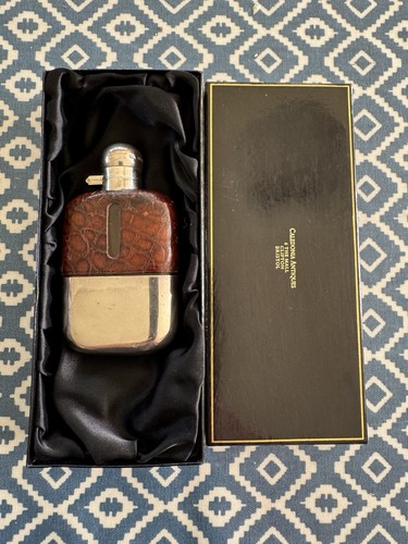 Antique leather glass and - antique,