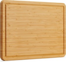 Bamboo 2-in-1 Chopping Board &Serving Tray Wooden Extra-Large 44x30x2cm by LARHN