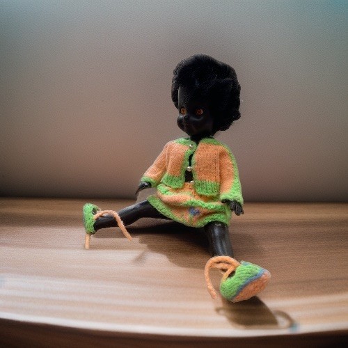 Vintage black doll amber - black,